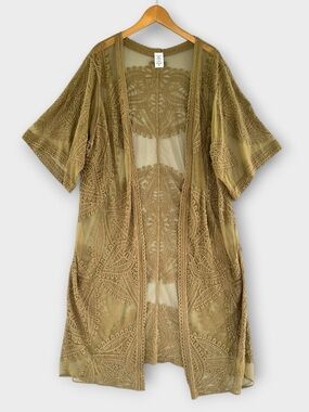 🎉5 for $45🎉 Cato lace open top kimono size L/XL